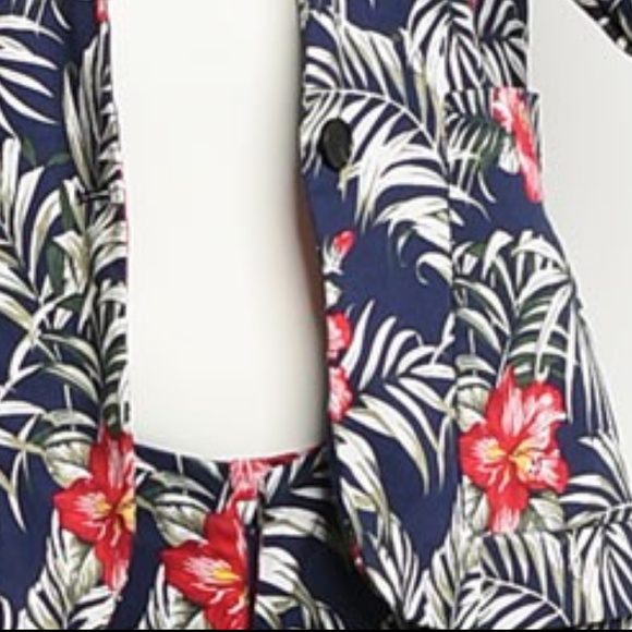 Single Breasted Floral Print Cotton Blazer Jacket - Picture 4 of 8